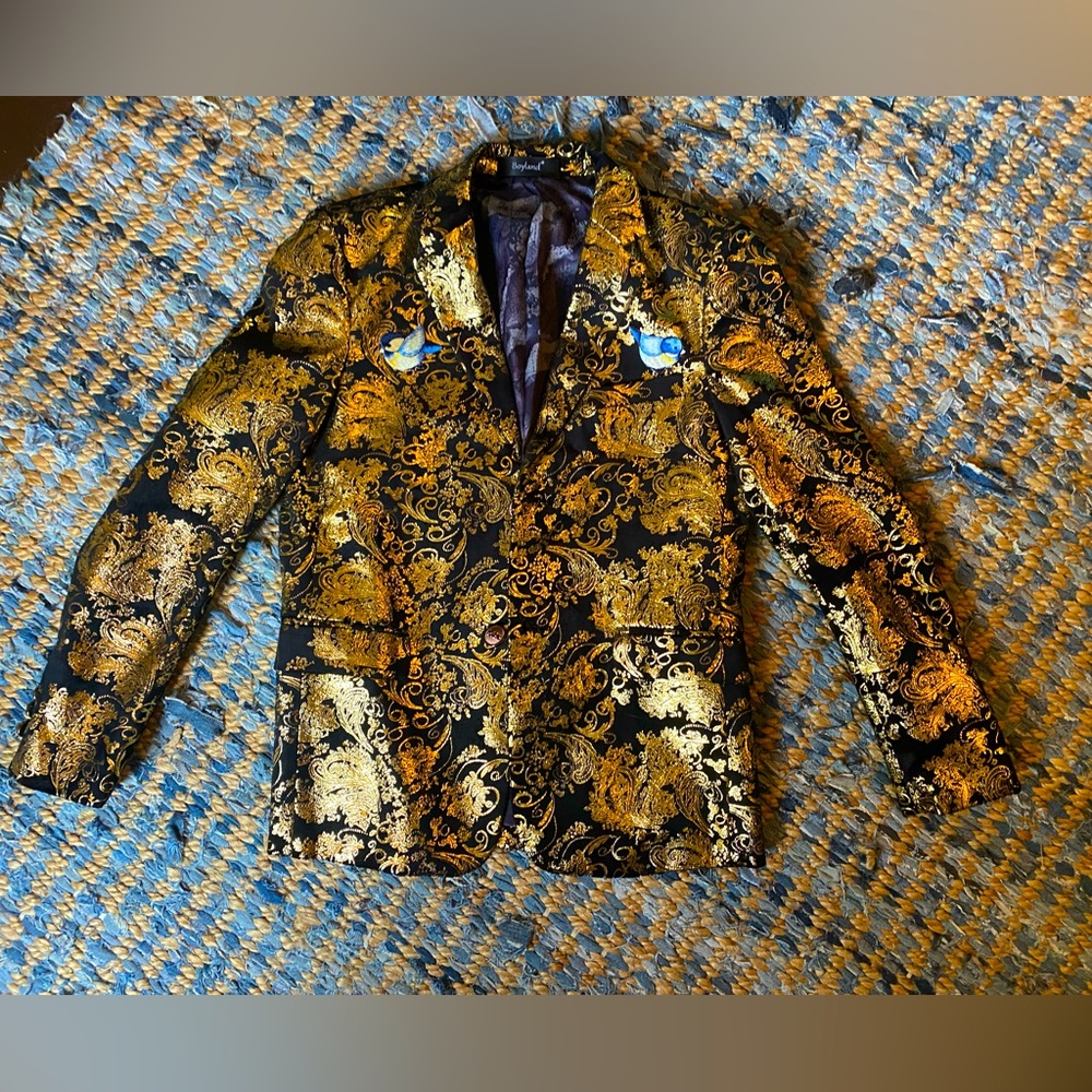 Boys gold and black Suit jacket
